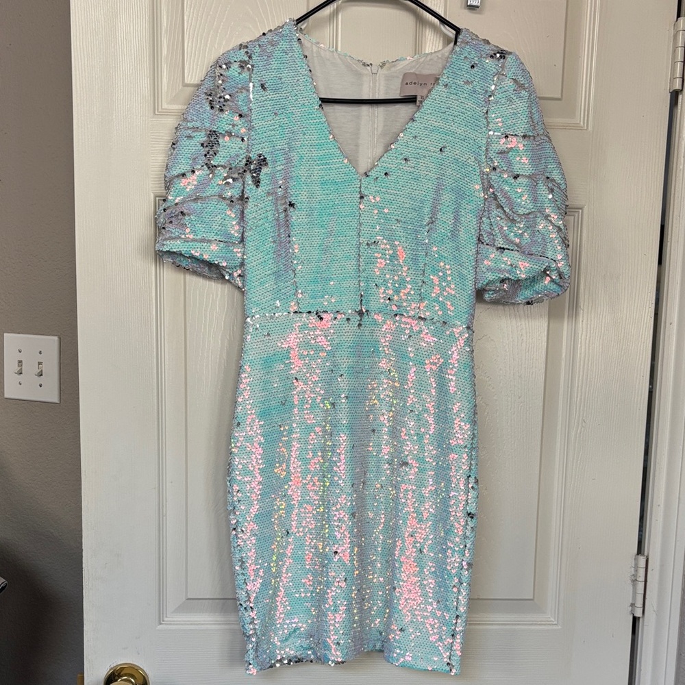 Adelyn Rae Iridescent Sequin Dress